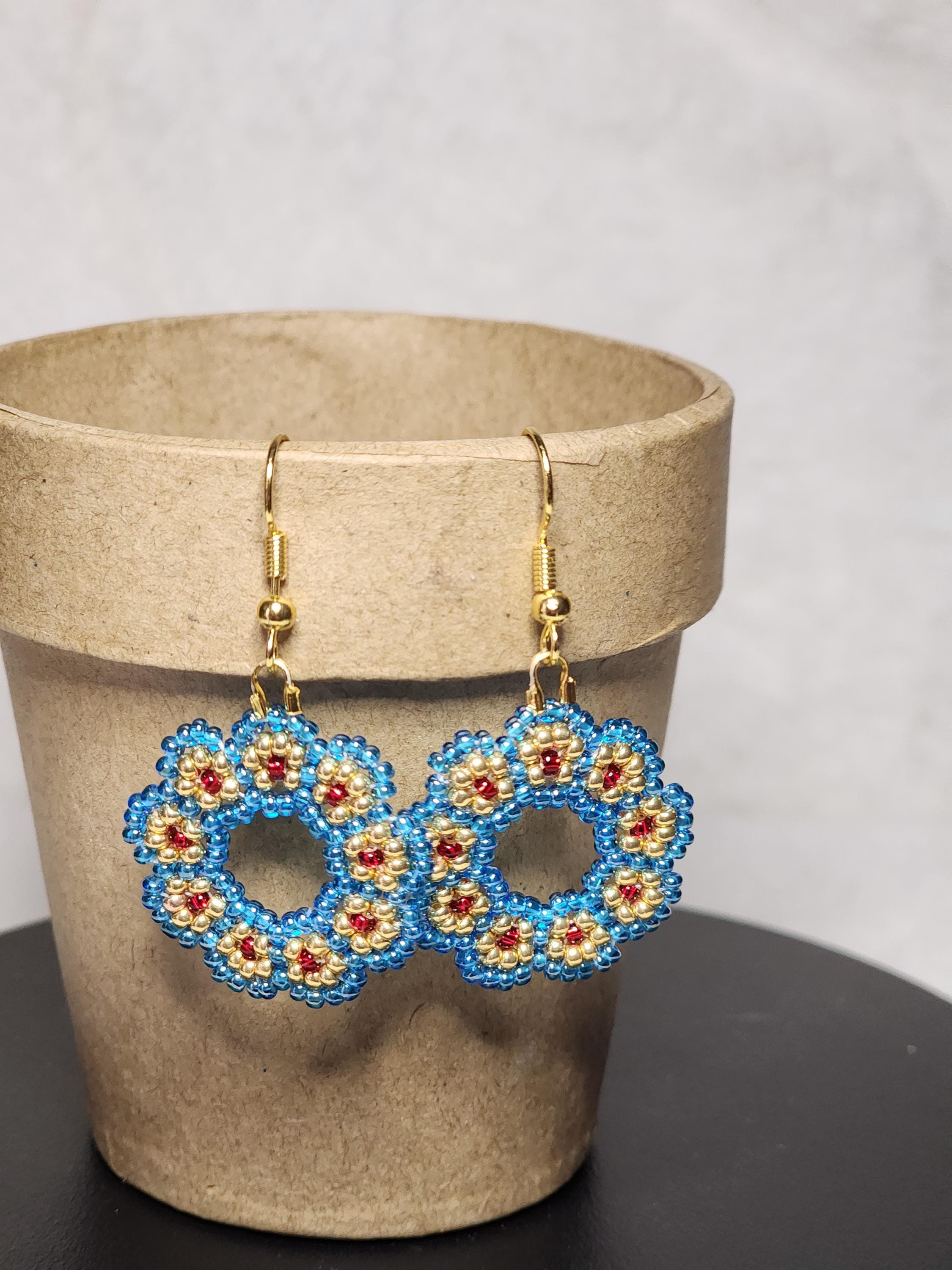 CEALXHENY Orecchini Pendenti Natalizi Fatti A Mano, Perline Di Vetro E Strass, Tema Albero, Babbo Natale, Bastoncino Di Zucchero, Regalo Donna