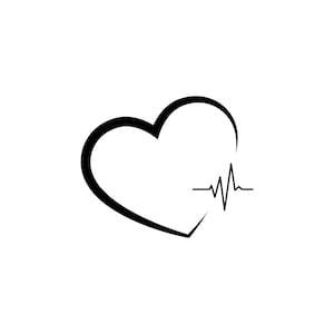 Love Heart , Heart Beat, valentine&#39;s day , Black, White and Red Instant Downloads  3-SVG, 3-PNG, 3-EPS, 3-dxf, 3-jpg digital download Gift
