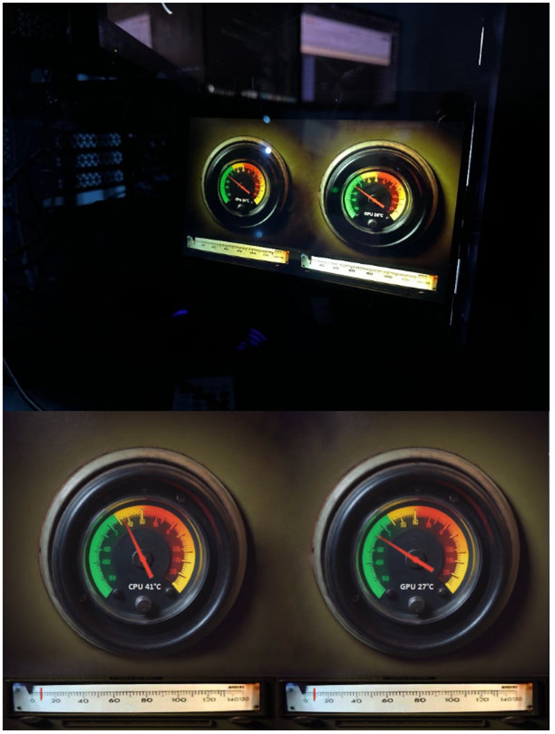 Nuclear Power Station Analog Gauges Sensor Panel for 7-inch 1024 X 600 ...