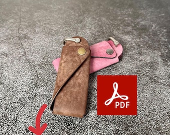 Leder Schlüsselanhänger PDF Muster - DIY Schlüsselanhänger Vorlage (Digitaler Download)