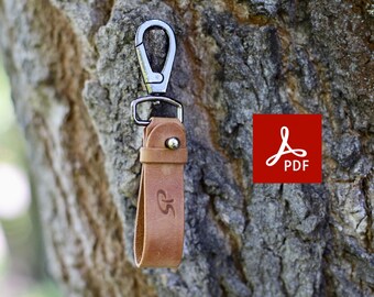 Leather keychain with pattern in PDF format | DIY leather keychain | A4 + Letter size