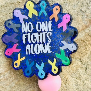 Colorful Cancer Awareness Badge Reel With Ribbon | Retractable Nurse ID Holder | Oncology Staff Gift Idea | Healthcare Work Badge