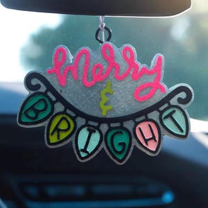 Handmade Christmas Car Freshie – Glitter Light Bulb, Holiday Aroma Bead Decor