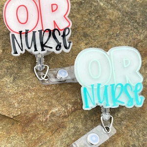OR Nurse Badge Reel: Retractable ID Holder, Surgical Nurse Gift