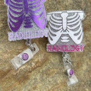 Sparkly X-Ray Radiology Retractable badge reel | Rad tech reel | Radiologist badge holder | glitter badge reel | cute badge for radiologist