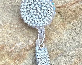 Porta badge abbagliante: clip identificativa retrattile con strass, regalo per l'assistenza sanitaria