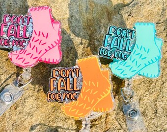 Funny Nurse Badge Reel: Sparkly Hospital Socks, Alligator Clip