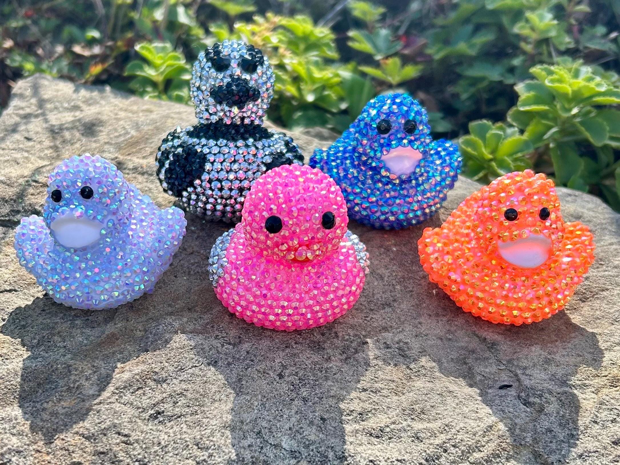 Handcrafted Rhinestone Rubber Duck: Sparkly Collectible Decor