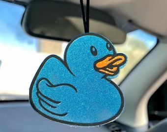 Ente im Auto - Lufterfrischer mit Gummiente als Anhänger fürs Auto
