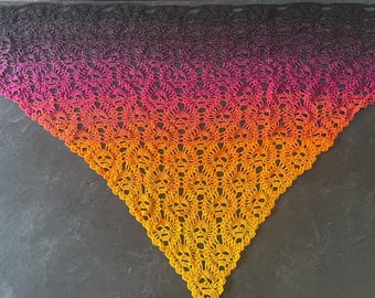 Lost Souls Shawl  - Handmade - Cotton / Acrylic Blend - Halloween - Alternative - Gift - Gothic - Skulls - Ready to Ship - Colour Options