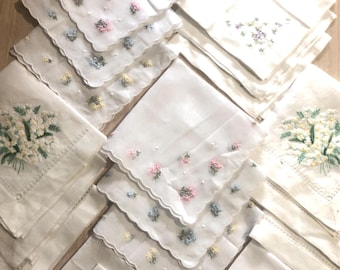 Vintage spring handkerchief in sets of three