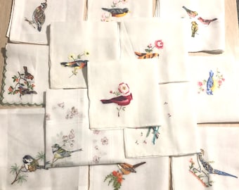 Vintage Bird Handkerchiefs