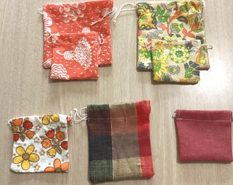 Handmade drawstring bags