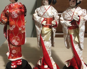 Vintage Japanese Nishi Geisha Musical Dolls
