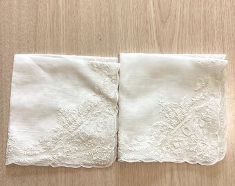 Vintage white handkerchiefs