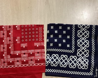 Red and Blue Vintage Bandannas