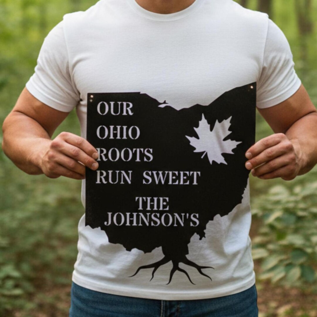 Ohio Roots Sticker Personalized Maple Syrup Metal Sign, Our Ohio Roots Run Sweet, State of ...