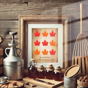 Ahornsirup digitale Wandkunst, rustikale Ahornblätter drucken, "Sweet Side of Life" Sugar Shack Dekor, Download Home Kunst, druckbare Wandkunst