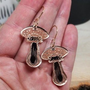 Galaxy Mushroom Acrylic Earrings: Laser Cut Celestial Statement