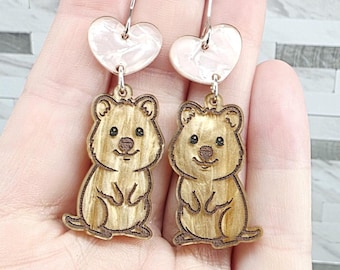 Fun Quokka Acrylic Earrings: Funny Animal Lover Birthday Gift for Her