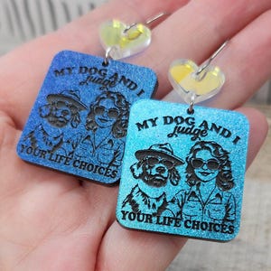 Funny Dog Acrylic Earrings: Novelty Statement Jewelry