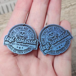 Funny Acrylic Statement Earrings: Rude Opinion, Quirky Gift