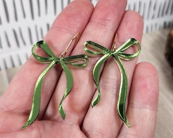 Dainty Bow Acrylic Earrings: Laser Cut Cottagecore Nutcrackercore Jewelry