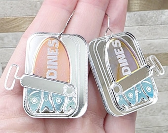 Sardine Acrylic Earrings: Quirky Fish Statement Jewelry