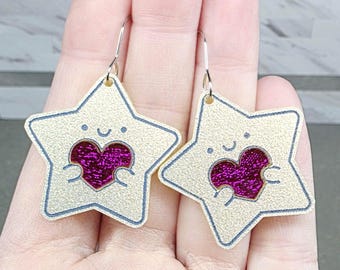 Kawaii Star Acrylic Earrings: Whimsical Celestial Statement Jewelry