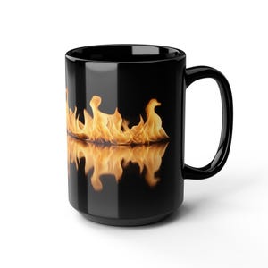 ElegantlySimple - Made in The USA - Fire Flames Coffee Mug, 11oz 15oz,  Burning Hot Tea Cup, Gift for Him