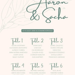 Panneau plan de table Mariage