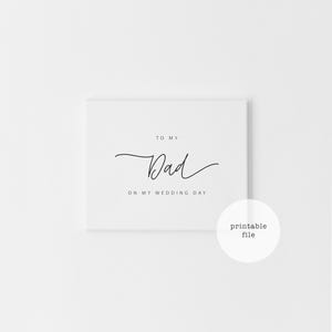 Tarjeta para mi papá en el día de mi boda, una carta para mi papá, tarjeta para el padre, descarga instantánea del día de la boda