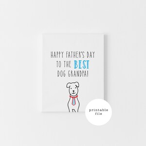 Grappige vaderdagkaart van hond, beste hond opa afdrukbaar, vaderdagkaart instant download, cadeau vader, digitale hondenkaart