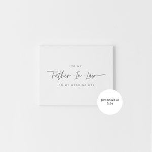 Para imprimir para meu sogro no dia do meu casamento, cartão do pai das noivas, cartão para o pai dos noivos, download do dia do casamento, cartão de casamento em PDF