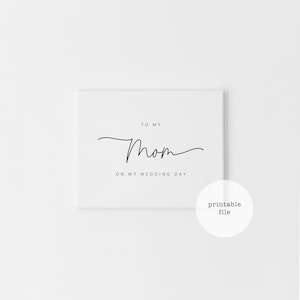 Para minha mãe no meu cartão de dia do casamento, para minha mãe, Uma carta para minha mãe, cartão de mãe, download instantâneo do dia do casamento
