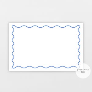 Printable Scalloped Placemat, Blue Wavy Border Table Mat, 11x17 Digital File, Kids Party or Everyday Dining Decor