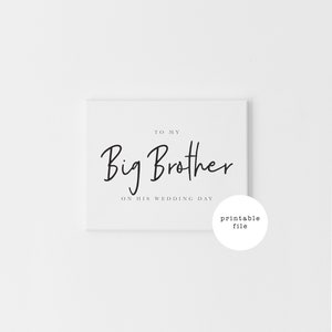 Tarjeta de boda para hermano mayor con descarga digital, regalo para hermano, carta para hermano el día de su boda, tarjetas de boda imprimibles