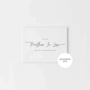 Cartão de casamento para impressão para sogra, cartão de casamento digital para download, bilhete da noiva para a sogra, carta para a manhã do casamento