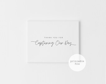 Photographer Thank You Card: Elegant Script, Wedding Vendor (Digital Download)