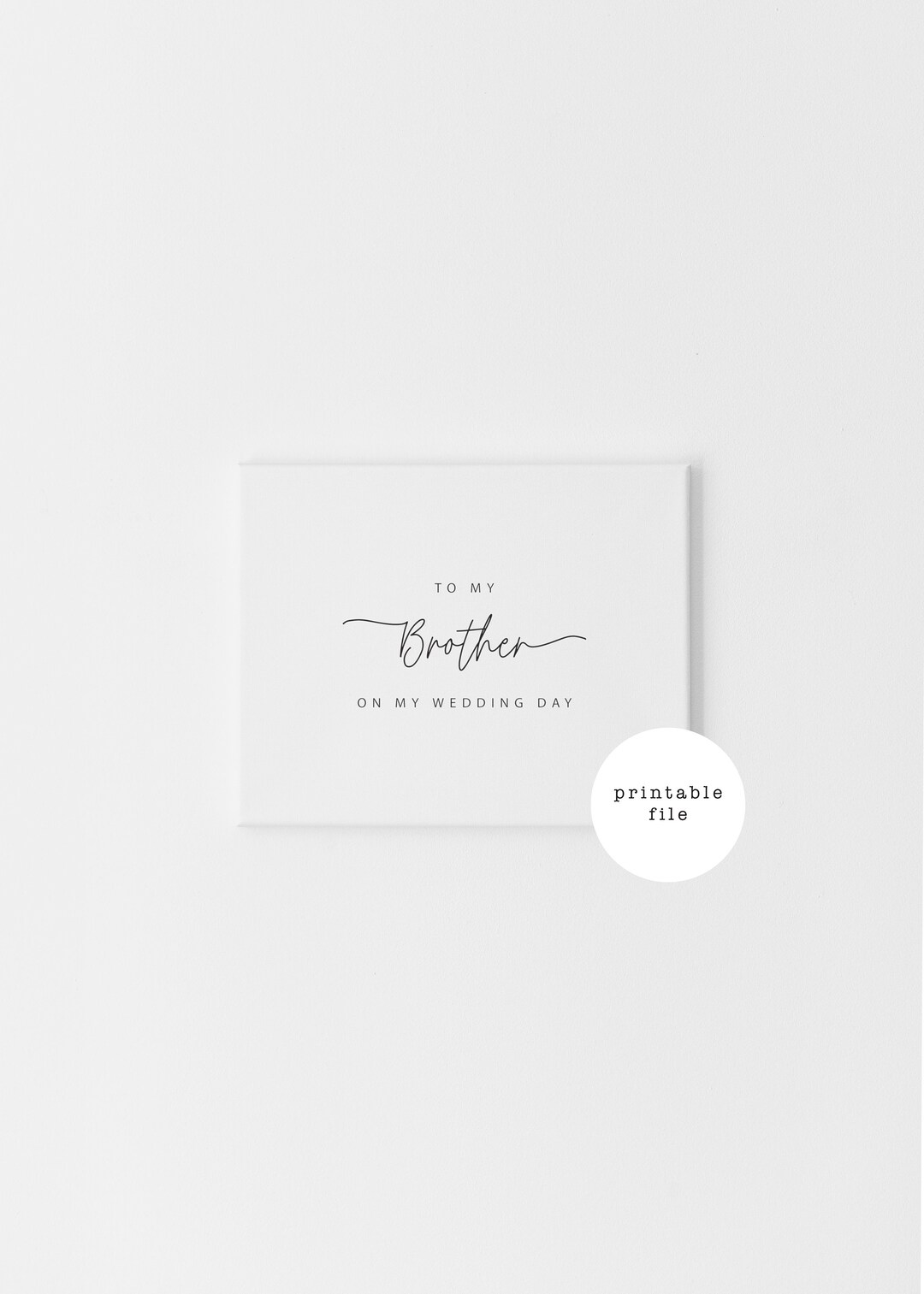 Brother Wedding Day Card: Sentimental Letter (instant Download) - Etsy