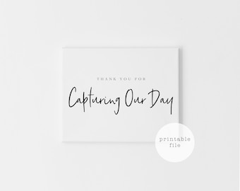 Wedding Vendor Thank You Card: Photographer, Videographer (Printable PDF, A2 Size)
