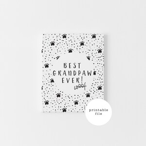 Druckbare Karte Hund für Hund Opa, I woof you Karte für Mensch, Grußkarte von Hund für Hund Opa, Welpe Karte für Opa, I woof you