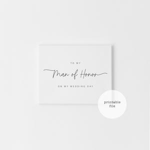 Tarjeta de hombre de honor en el día de mi boda, una carta para mi mejor amigo, tarjeta de hombre de honor, descarga instantánea del día de la boda