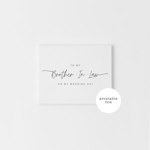 Imprimible a mi cuñado el día de la boda, Día de la tarjeta para el cuñado, Una carta a mi hermano, Descarga del día de la boda