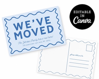 Moving Announcement Postcard Template, Editable Canva Template, We’ve Moved Card, New Address Announcement, Printable Moving Card