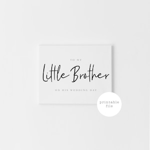 Tarjeta de boda imprimible para hermanito, carta digital de la novia para su hermano, regalo de boda para su hermano.