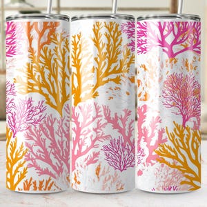 Coral Reef Sublimation Tumbler Design, Digital Download for Tumblers, Vibrant Ocean Theme Tumbler Wrap, Underwater Coral Art