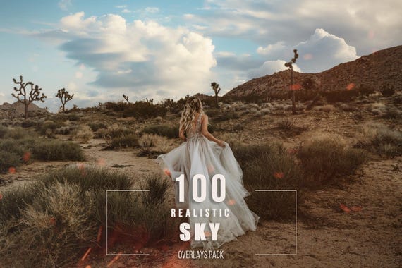 100 Realistic Sky Photo Overlays: Vintage Cinematic Effects (Digital Download)
