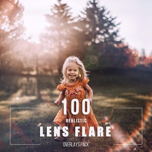100 Lens Flare-fotoöverlägg: Filmiska effekter (digital nedladdning)