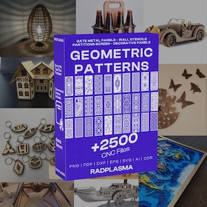 2500+ DXF Files Geometric Patterns , Partition Screen - Gate Metal Panels - Wall Stencils - Decorative Panels Svg, Jpg, Dxf ,  Eps , Png